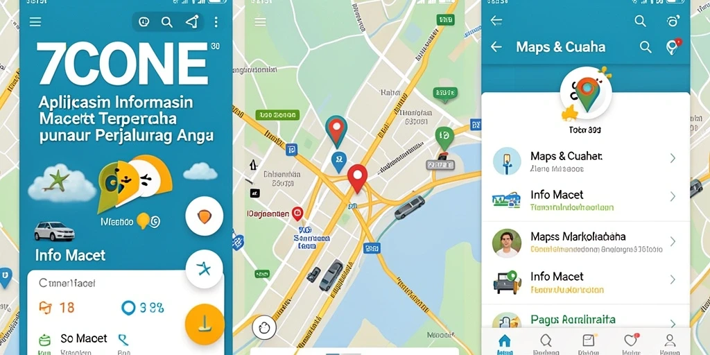 Antarmuka aplikasi 7CONE menunjukkan peta kemacetan secara real-time.