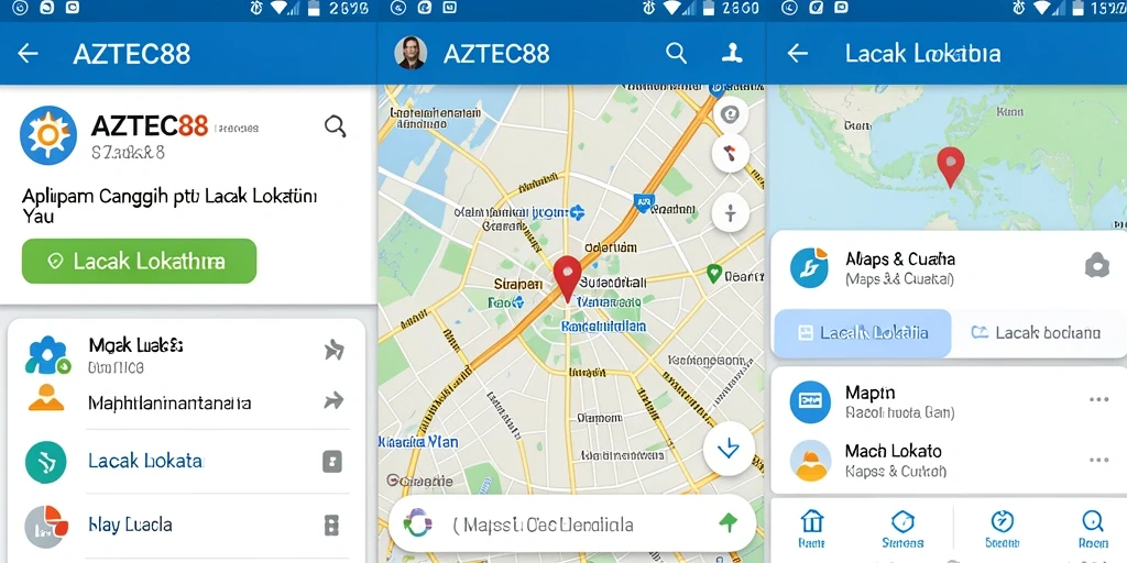 Antarmuka AZTEC88 yang menarik dan fungsional untuk lacak lokasi.