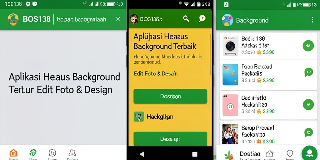 Antarmuka aplikasi BOS138 dengan fungsi Hapus Background yang sederhana dan efektif.