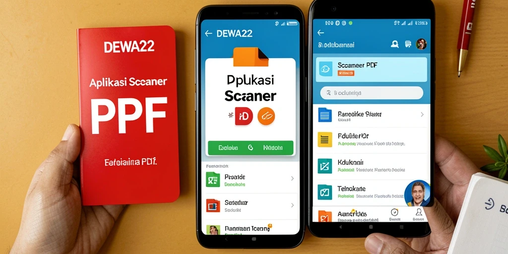 Antarmuka aplikasi DEWA22 saat mendemonstrasikan fungsi Scanner PDF.