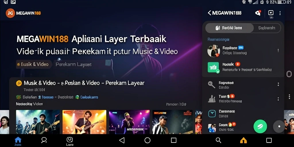 Screenshot antarmuka MEGAWIN188 menampilkan fitur perekaman layar yang praktis.