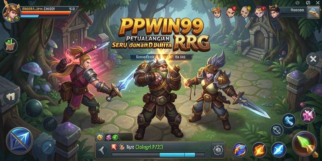 Tampilan antarmuka RPG yang menarik dan interaktif.