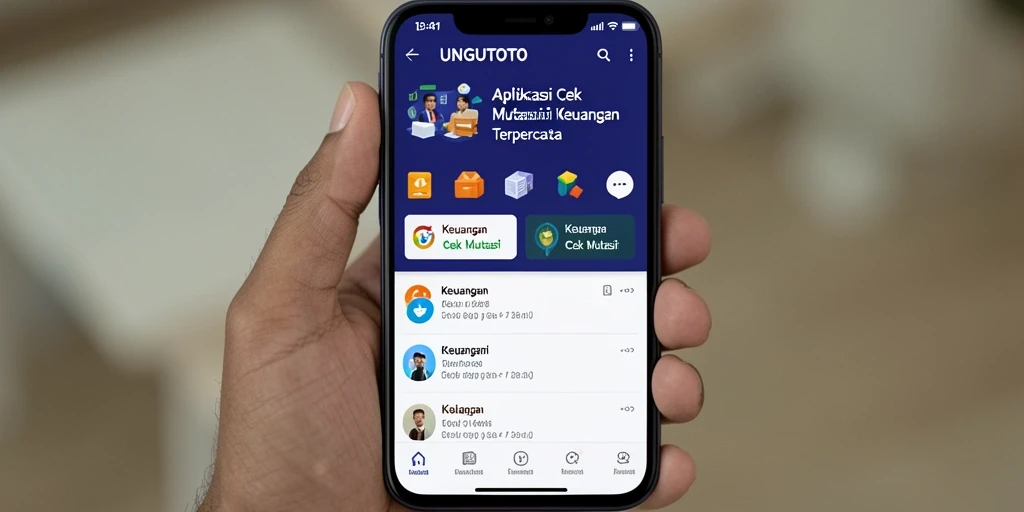 Tampilan antarmuka UNGUTOTO untuk cek mutasi keuangan.